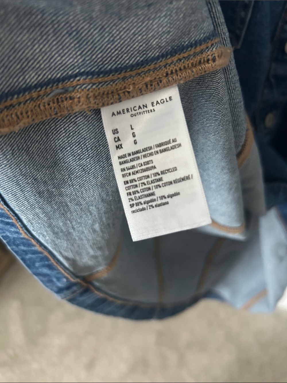 American Eagle Denim Button-Front Dress - Blue - Picture 5 of 5